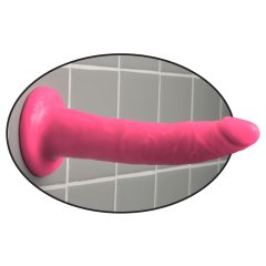 Dillio 7 - tapadótalpas, élethű dildó (18cm) - pink