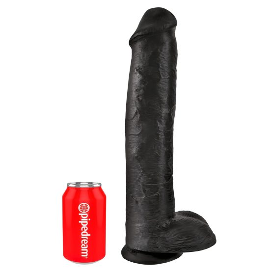 King Cock 15 - tapadótalpas, herés dildó (38cm) - fekete