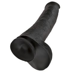 King Cock 15 - tapadótalpas, herés dildó (38cm) - fekete