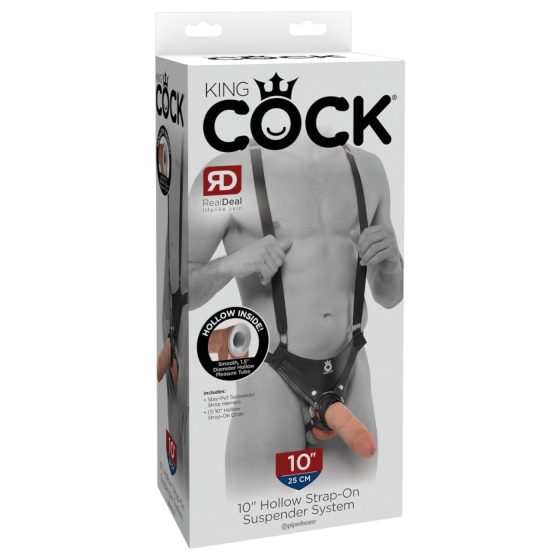 King Cock Strap-on 10 - üreges felcsatolható dildó 25cm