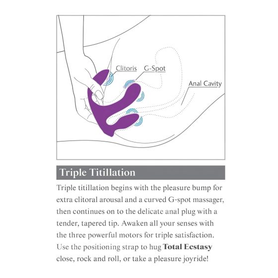 3Some total ecstasy - akkus, rádiós tripla vibrátor (lila)