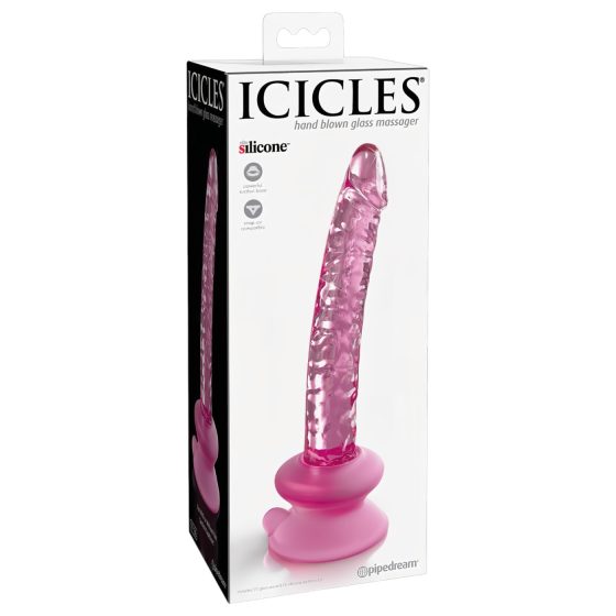 Icicles No. 86 - péniszes üveg dildó (pink)