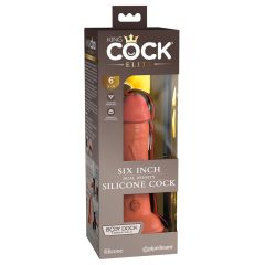   King Cock Elite 6 - tapadótalpas, élethű dildó (15cm) - sötét