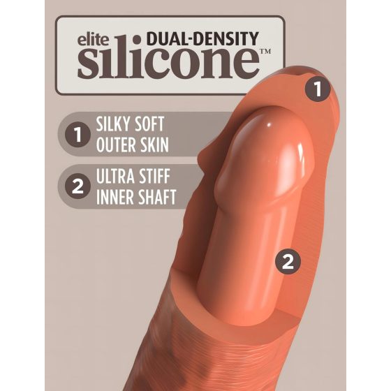 King Cock Elite 6 - tapadótalpas, élethű dildó (15cm) - sötét