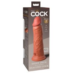   King Cock Elite 8 - tapadótalpas dildó (20cm) - sötét natúr