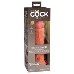   King Cock Elite 8 - tapadótalpas dildó (20cm) - sötét natúr