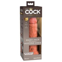   King Cock Elite 8 - tapadótalpas dildó (20cm) - sötét natúr