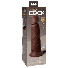   / King Cock Elite 8 - tapadótalpas, élethű dildó (20cm) - barna