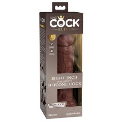   King Cock Elite 8 - tapadótalpas, élethű dildó (20cm) - barna