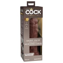   King Cock Elite 8 - tapadótalpas, élethű dildó (20cm) - barna