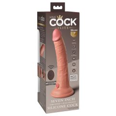   King Cock Elite 7 - tapadótalpas, rádiós vibrátor 18cm - natúr