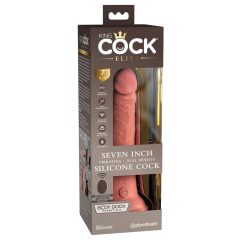   King Cock Elite 7 - tapadótalpas, rádiós vibrátor 18cm - natúr