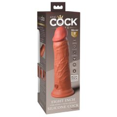   King Cock Elite 8 - tapadótalpas, élethű vibrátor 20cm (sötét natúr)