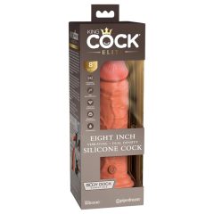   King Cock Elite 8 - tapadótalpas, élethű vibrátor 20cm (sötét natúr)