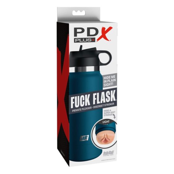 Fuck Flask Private Pleaser - műpunci kulacsban (kék-natúr)