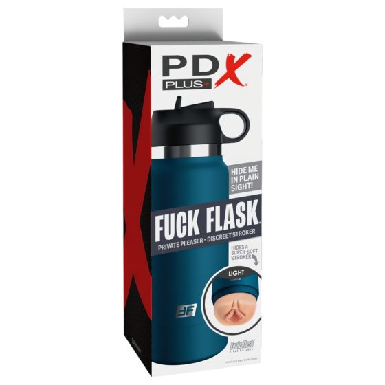 Fuck Flask Private Pleaser - műpunci kulacsban (kék-natúr)