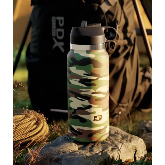 Fap Flask Happy Camper - maszturbátor kulacsban (zöld-fekete)