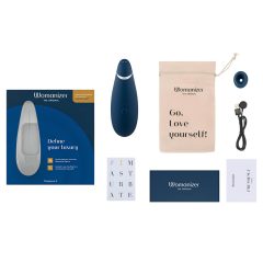   Womanizer Premium 2 - akkus, léghullámos csiklóizgató (kék)