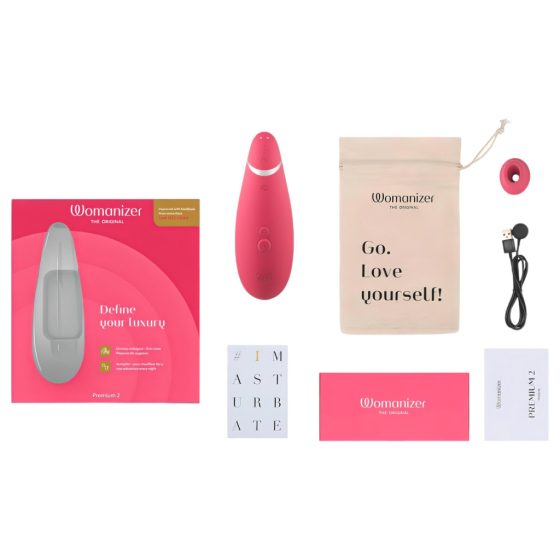 Womanizer Premium 2 - akkus, vízálló csiklóizgató (pink)