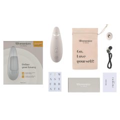   Womanizer Premium 2 - akkus, léghullámos csiklóizgató (fehér)