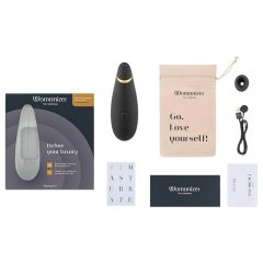   Womanizer Premium 2 - akkus, léghullámos csiklóizgató (fekete)