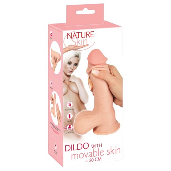 Nature Skin - dildó bőrrel - 20cm (natúr)