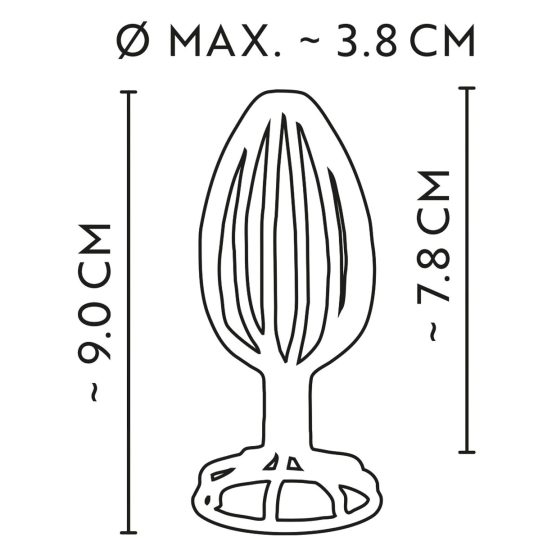 ANOS Metal (3,8cm) - fémkalitkás anál dildó (ezüst) 