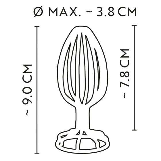 ANOS Metal (3,8cm) - fémkalitkás anál plug (ezüst)