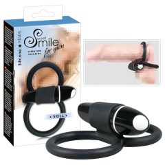   / SMILE Skill - vibrációs pénisz- és heregyűrű (fekete)