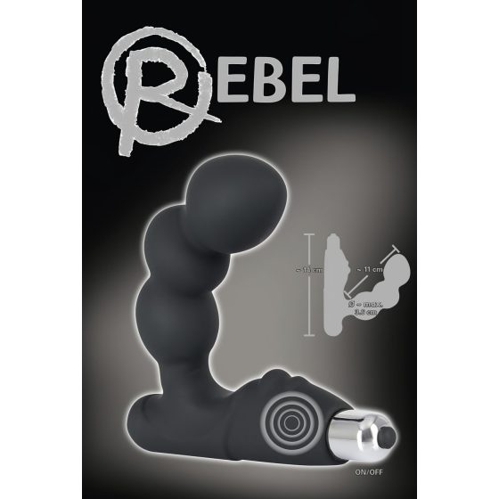 Rebel - gömbös prosztata vibrátor (fekete)