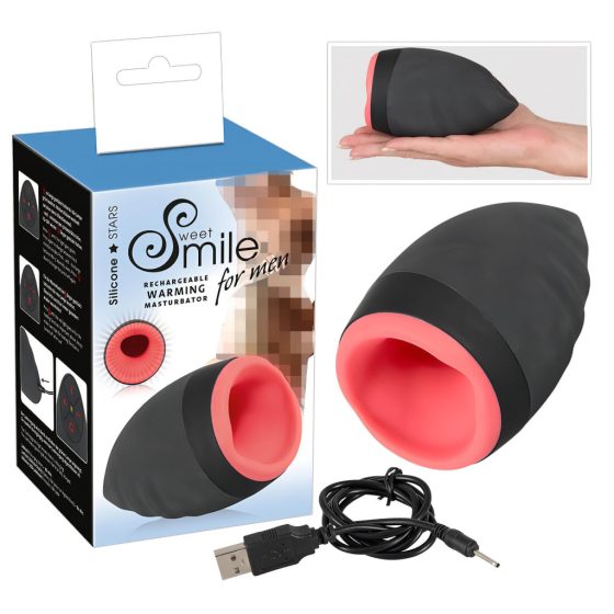 SMILE Warming masturbator - akkus, melegítős száj férfiaknak