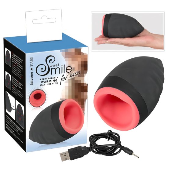 / SMILE Warming masturbator - akkus, melegítős száj férfiaknak