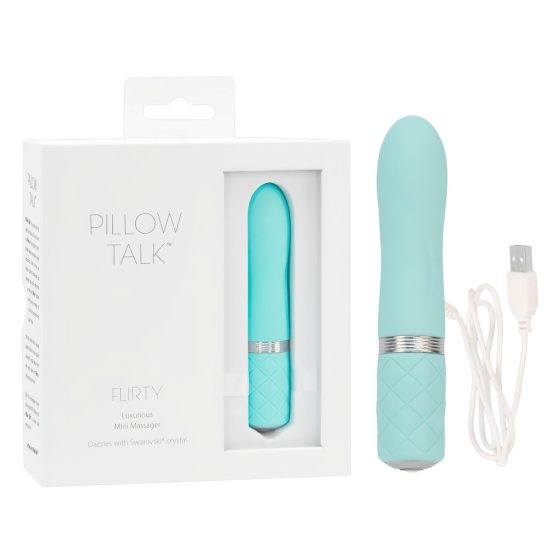 Pillow Talk Flirty - akkus rúd vibrátor (türkiz)