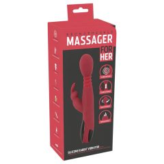   You2Toys Massager - lökő-forgó, melegítős G-pont vibrátor (piros)