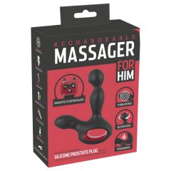   You2Toys Massager - akkus forgó, melegítő prosztata vibrátor (fekete)