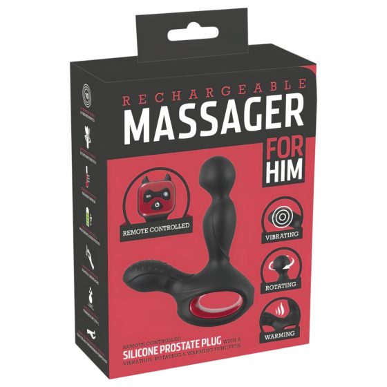 You2Toys Massager - forgó, melegítő prosztata vibrátor (fekete)