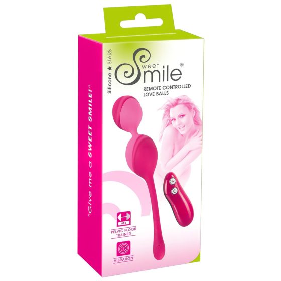 SMILE Love Balls - 82g -os, akkus, rádiós vibrációs tojás (pink)