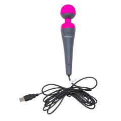   PalmPower Wand - masszírozó vibrátor powerbankkal (pink-szürke)