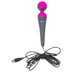   PalmPower Wand - masszírozó vibrátor powerbankkal (pink-szürke)