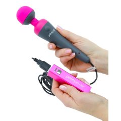   PalmPower Wand - masszírozó vibrátor powerbankkal (pink-szürke)