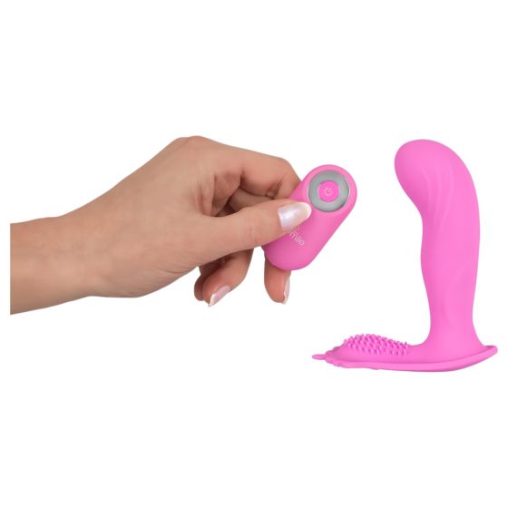 SMILE G-Spot Panty - akkus, rádiós felcsatolható vibrátor (pink)