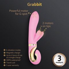 G-Vibe GRabbit - akkus, 3 motoros G-pont vibrátor (pink)