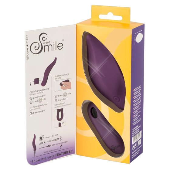 SMILE Panty - akkus, rádiós, vízálló csiklóvibrátor (lila)