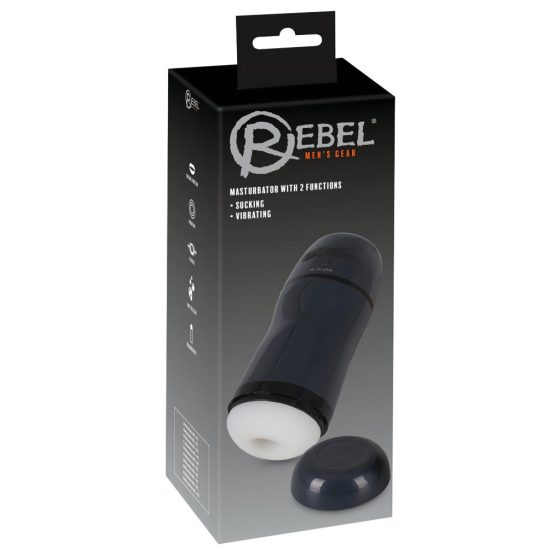 Rebel - 2in1 szívó, vibráló maszturbátor (fekete)