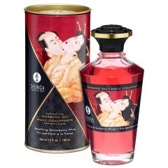 Shunga - melegítő masszázsolaj - pezsgő-eper (100ml)