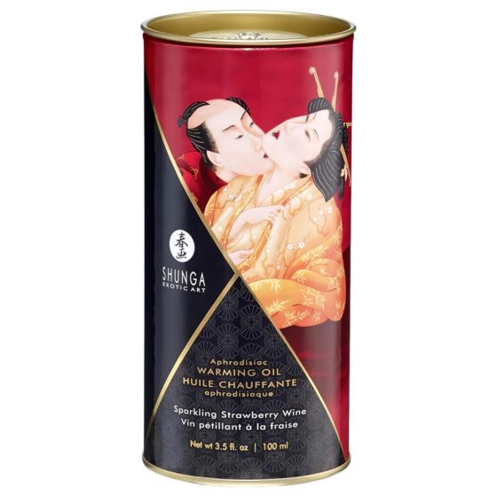 Shunga - melegítő masszázsolaj - pezsgő-eper (100ml)