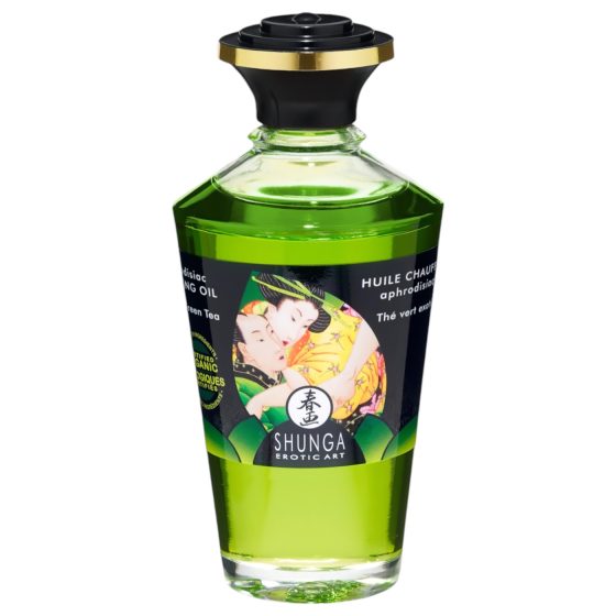 Shunga - melegítő masszázsolaj - zöld tea (100ml)