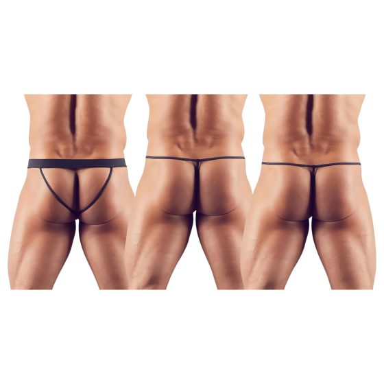 Svenjoyment - férfi tanga szett - fekete (3 részes) S-L