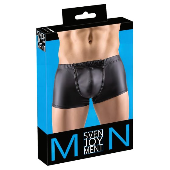 Svenjoyment - strasszos cipzáros matt boxer (fekete)