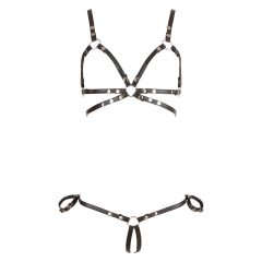 Cottelli Bondage - fényes dísz testhám bikini (fekete)